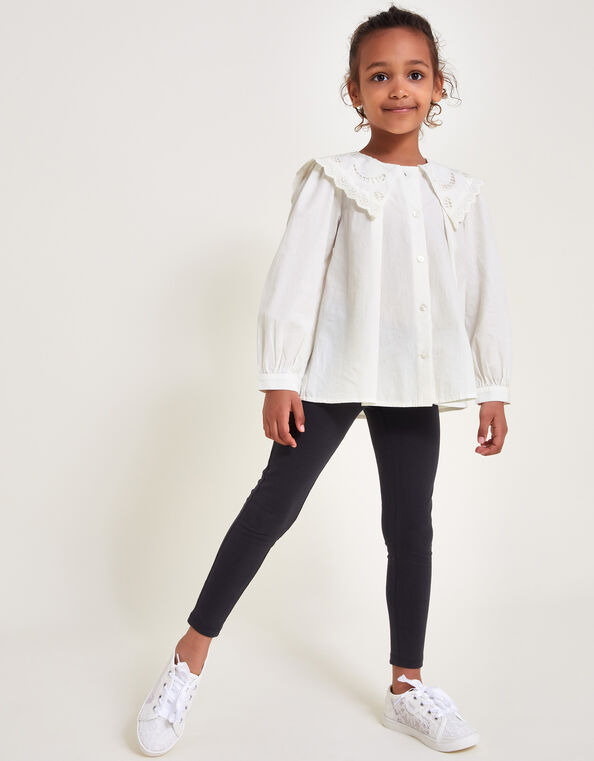 Broderie Shirt and Leggings Set, White (WHITE), large