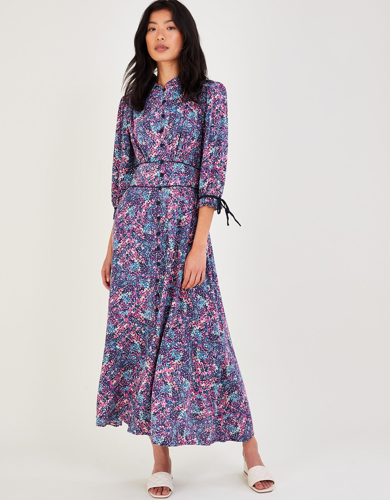 Big Collar Flower Pattern Dress-