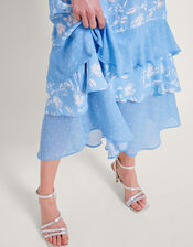 Simone Tiered Ruffle Dress, Blue (BLUE), large