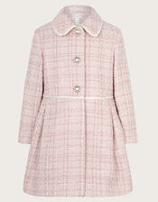 Tweed Collar Coat, Pink (PINK), large