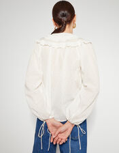 Nyla Scallop Lace Blouse, Ivory (IVORY), large