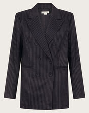 Paige Pinstripe Blazer, Blue (NAVY), large