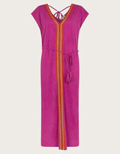 Estela Embroidered Jersey Kaftan Dress, Pink (PINK), large