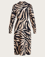 Animal Print Dress, Black (BLACK), large