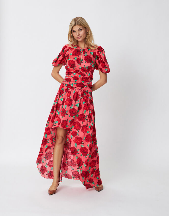 Crās Floral Wrap Dress, Red (RED), large