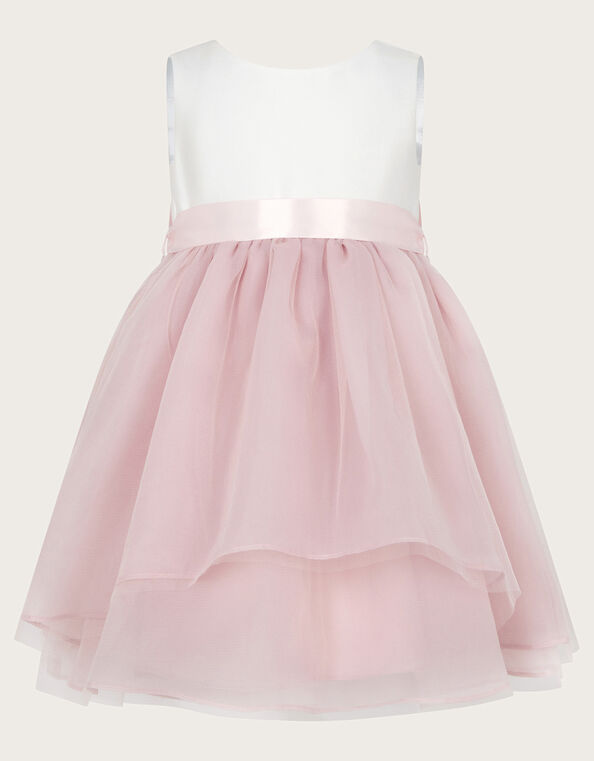 Baby Olivia Organza Bow Dress, Pink (DUSKY PINK), large