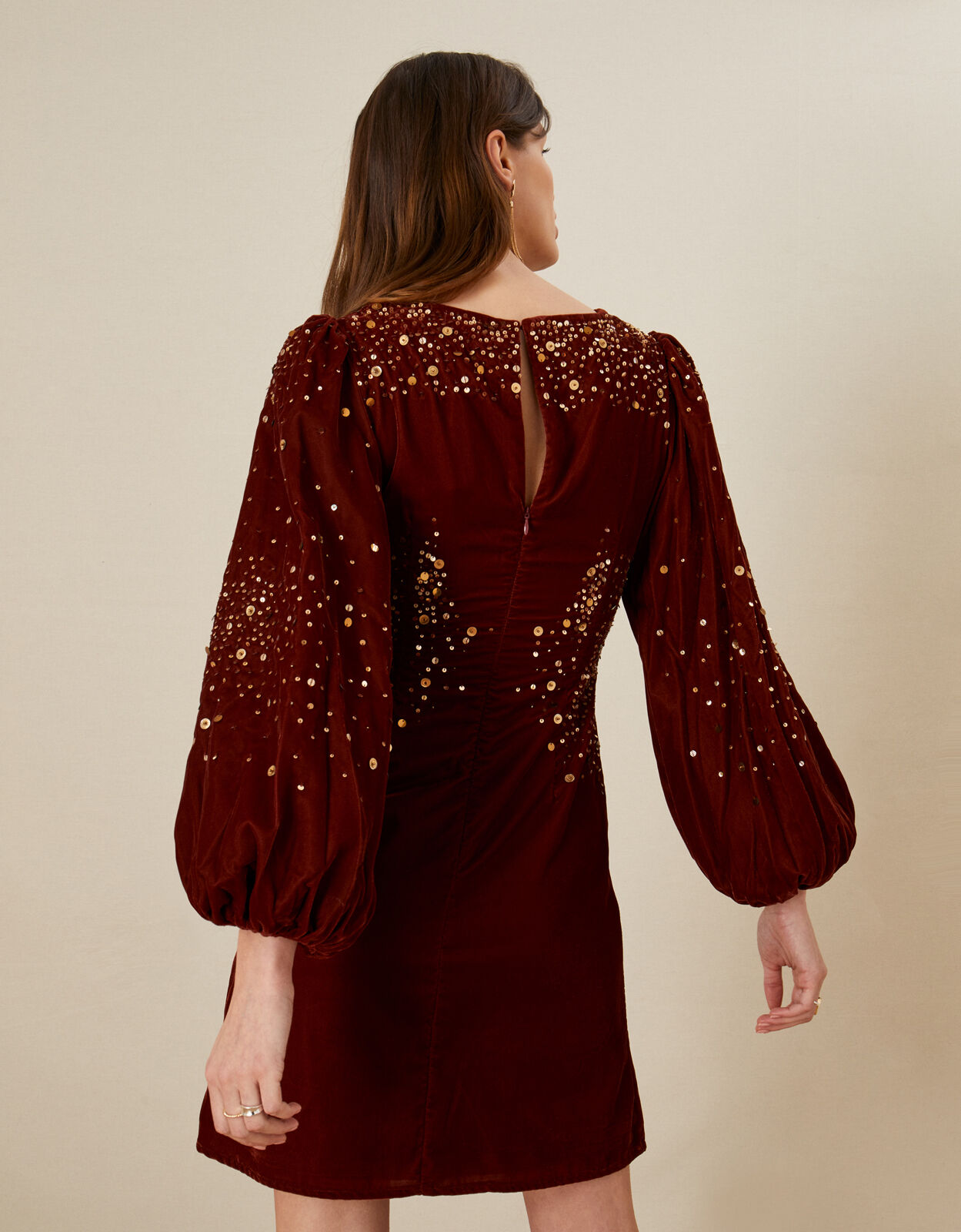 chocolate brown sequin dress