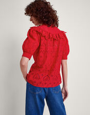 Mari Broderie Blouse , Red (RED), large