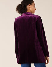 Velvet Blazer, Purple (PLUM), large