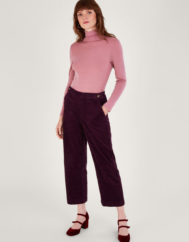 Wool Polo Neck Top Pink