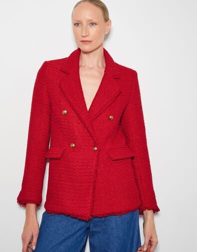 Rubi Tweed Jacket, Red (RED), large