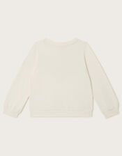 Pearly Floral Sweatshirt, Ivory (IVORY), large