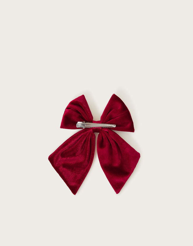 Velvet Bow Hair Clip, , large