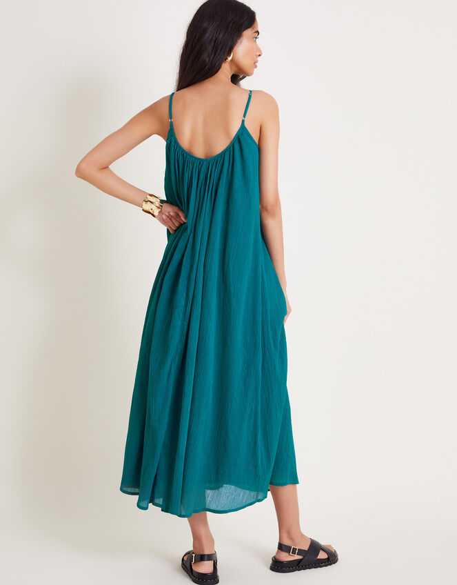 Becky Sleeveless Beaded Midi Dress, Teal (TEAL), large