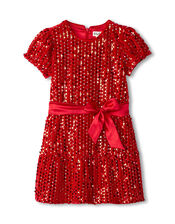 Hatley Velvet Sequin Dress, Red (RED), large