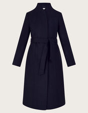 Saskia Belted Coat, Blue (MIDNIGHT), large