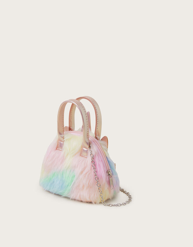 Rainbow Faux Fur Unicorn Bag, , large