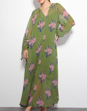 East Floral Print Maxi Dress, Green (GREEN), large