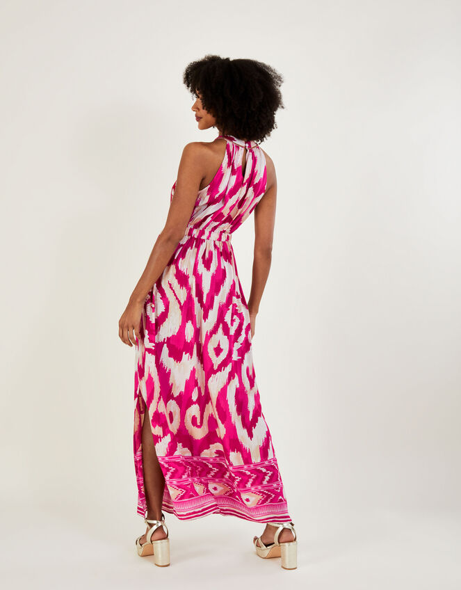 Ikat Border Print Maxi Dress, Pink (PINK), large