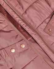 A-Line Longline Padded Coat, Pink (PINK), large