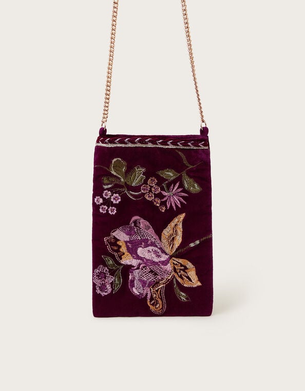 Freya Embroidered Phone Bag, , large