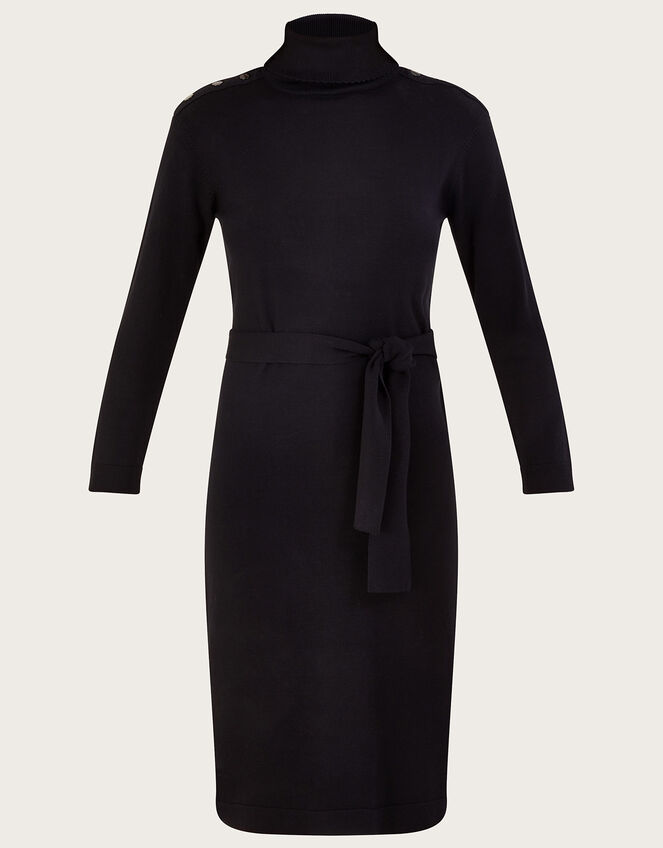 Roll Neck Dress with LENZING™ ECOVERO™, Black (BLACK), large
