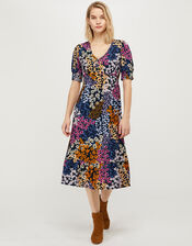 Belle Floral Midi Dress with LENZING™ ECOVERO™, Blue (NAVY), large