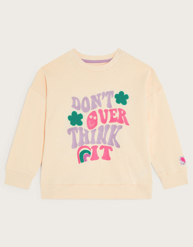 Don't Over Think It Graphic Sweatshirt, Ivory (IVORY), large