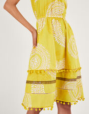 Tiered Halter Dress, Yellow (YELLOW), large