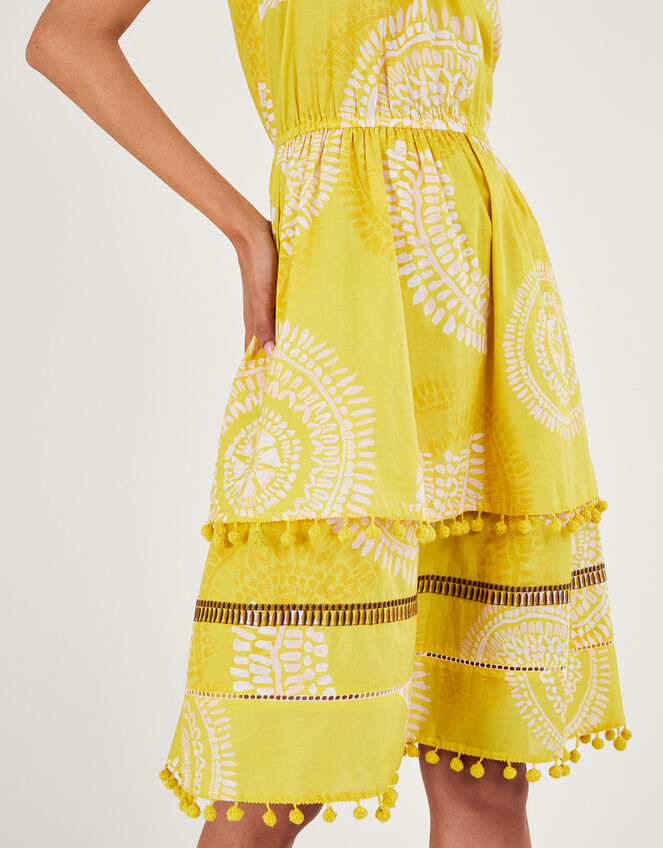 Tiered Halter Dress, Yellow (YELLOW), large