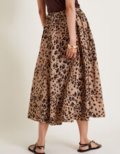 Raife Leopard Print Skirt, Natural (NATURAL), large