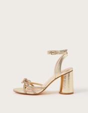 Darla Diamante Bow Heel Sandals, Gold (GOLD), large