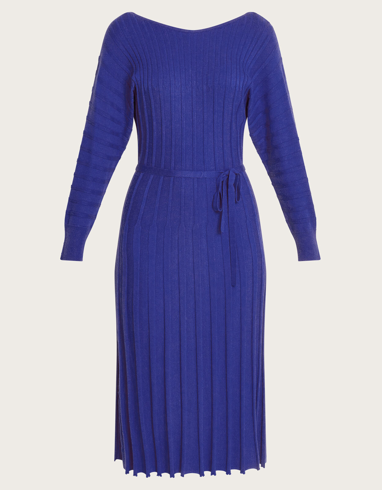 Inverted Rib Slash Neck Dress with LENZING™ ECOVERO™ Blue | Day
