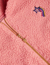 Teddy Cosmic Fleece Jacket, Pink (PINK), large