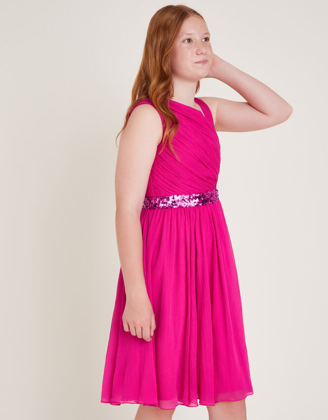 Abigail Drape Sequin Dress, Pink (PINK), large