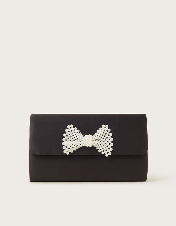 Pearl Bow Clutch Bag, , large