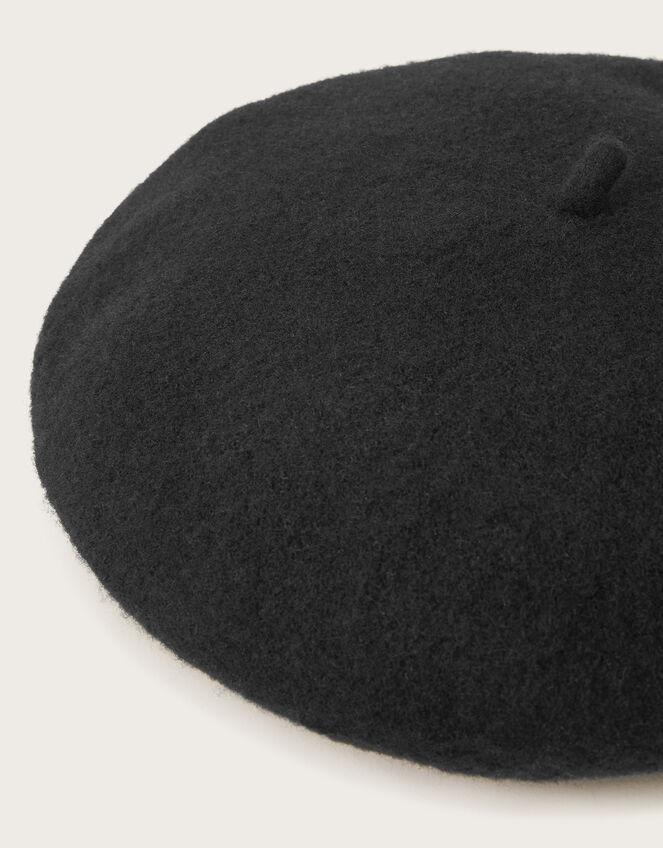 Plain Wool Beret, , large