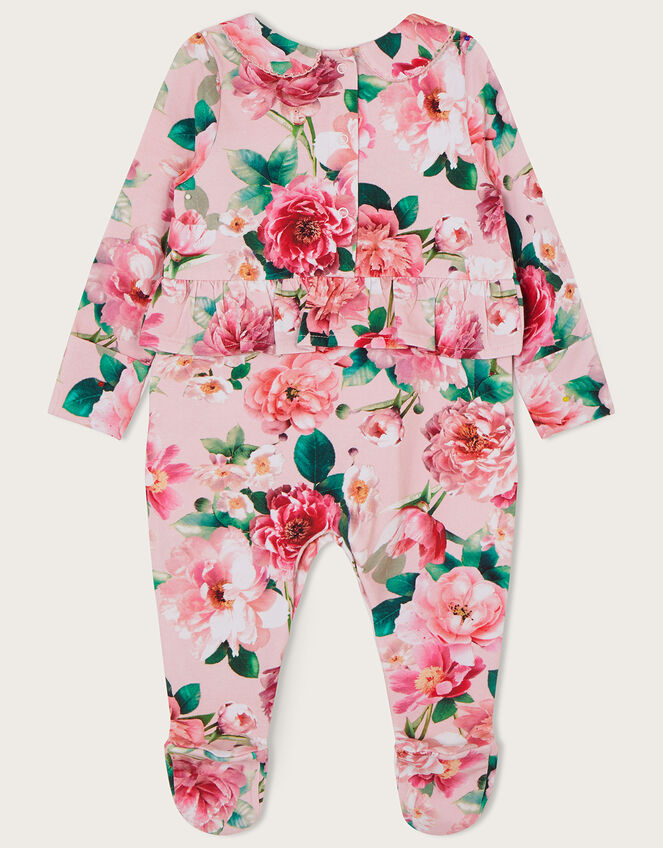 Newborn Sleepsuit Bloom Print Pink
