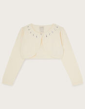 Maisie Diamante Trim Cardigan, Ivory (IVORY), large