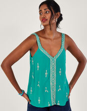Embroidered Cami Top in LENZING™ ECOVERO™ White, Vests, Camisoles And  Sleeveless Tops