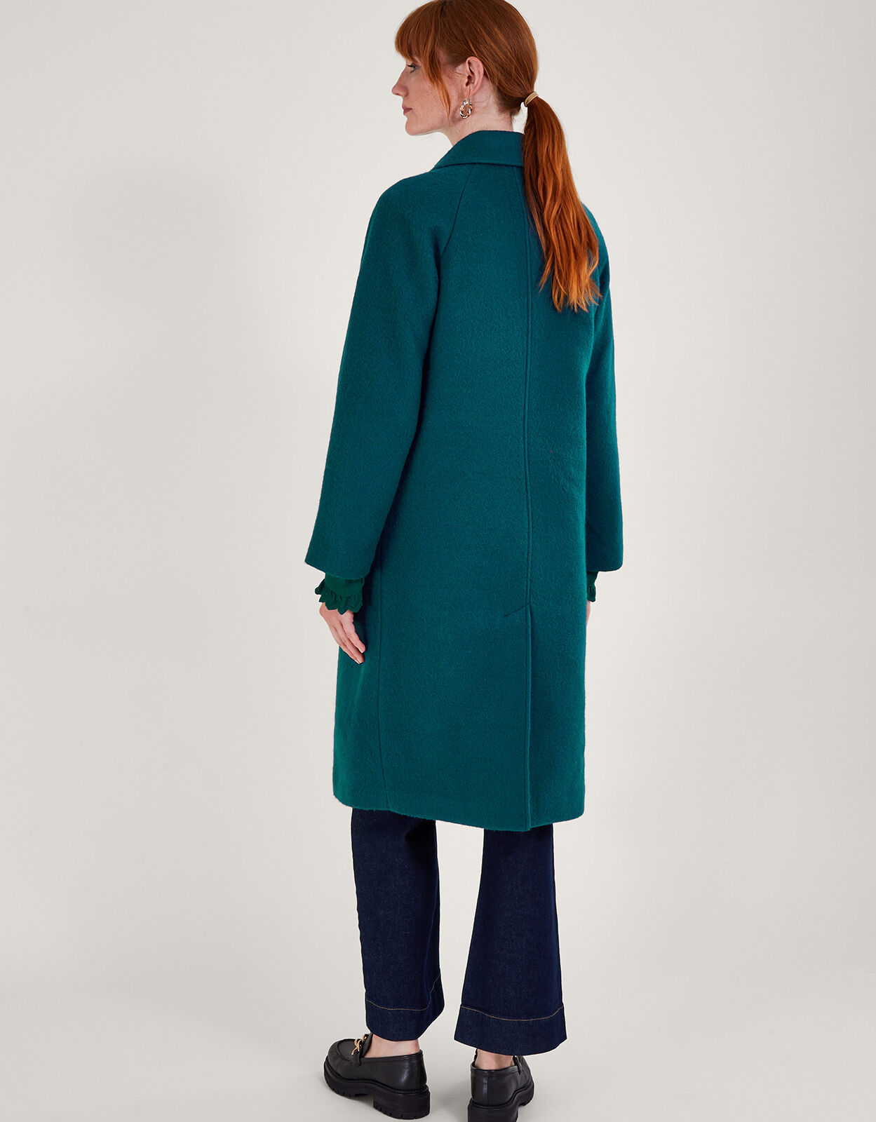 Farah Single Breasted Coat Teal | Women's Coats | Monsoon UK.