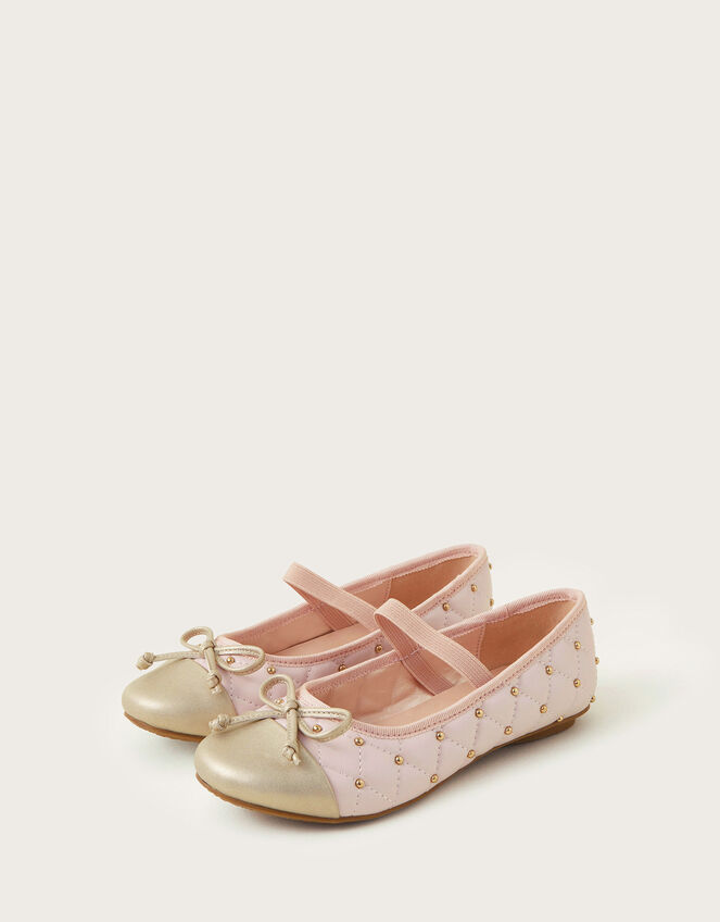 Studded Ballet Flats, Pink (PINK), large