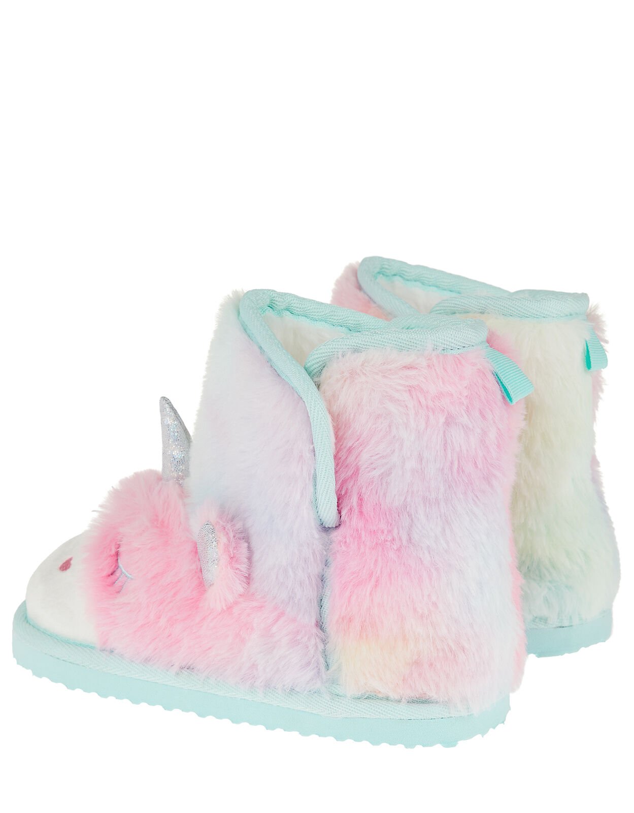 Fluffy Unicorn Slipper Boots Blue 