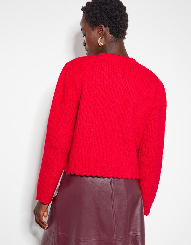 Suki Stitch Cardigan, Red (RED), large