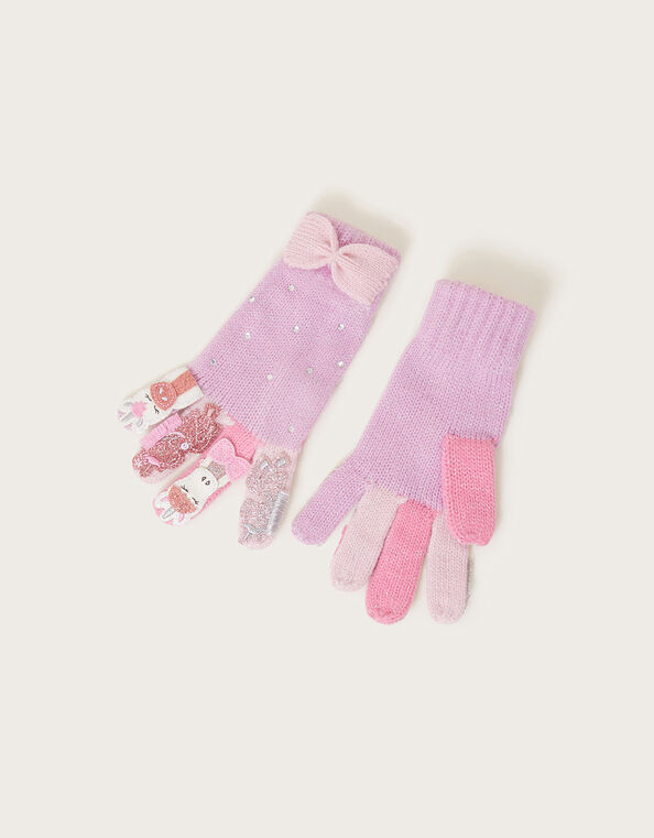 Gorgeous Set DARK GRAY With Glitter Beanie Scarf Gloves With 