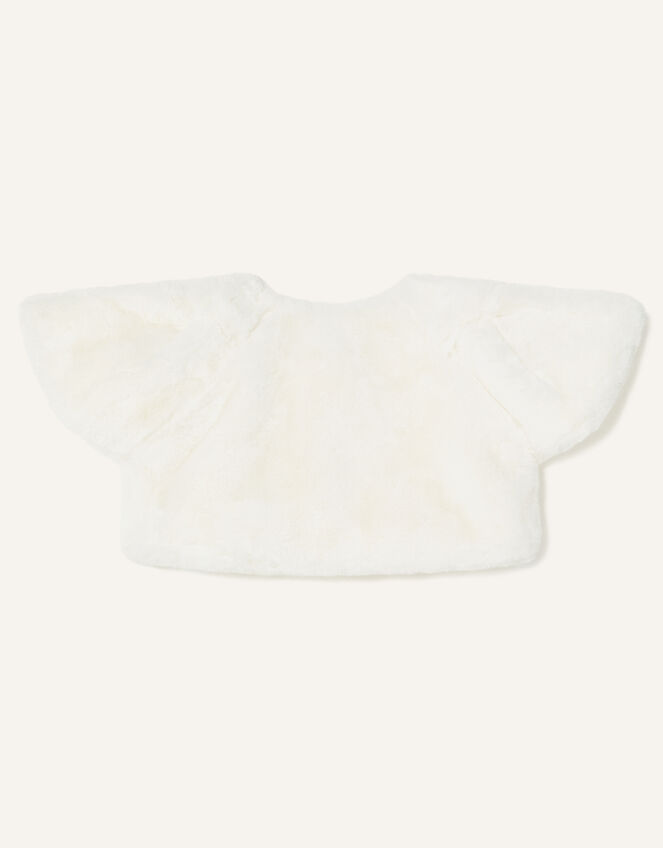 Baby Faux Fur Shrug, Ivory (IVORY), large