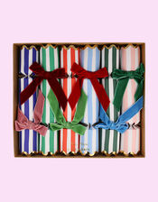 Meri Meri 6-Pack Stripe Velvet Bow Christmas Crackers, , large