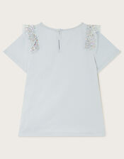 Sequin Embellished T-Shirt, Blue (BLUE), large