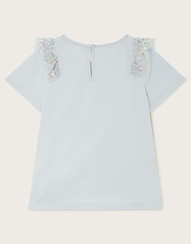 Sequin Embellished T-Shirt, Blue (BLUE), large