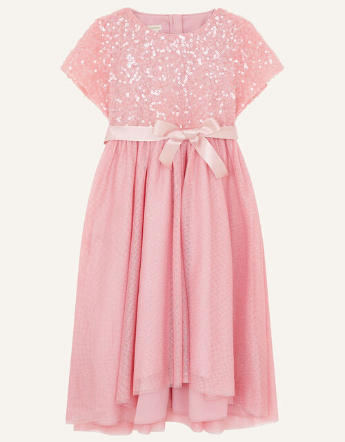 Truth Sequin Cape High-Low Dress Pink | Girls Dresses | Monsoon UK.